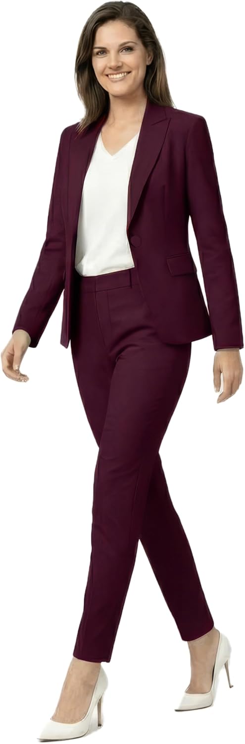 Marycrafts Women's Pant Suits Set – Professional Business Suiting Blazer and Pants 2 Piece Outfit - Image 2