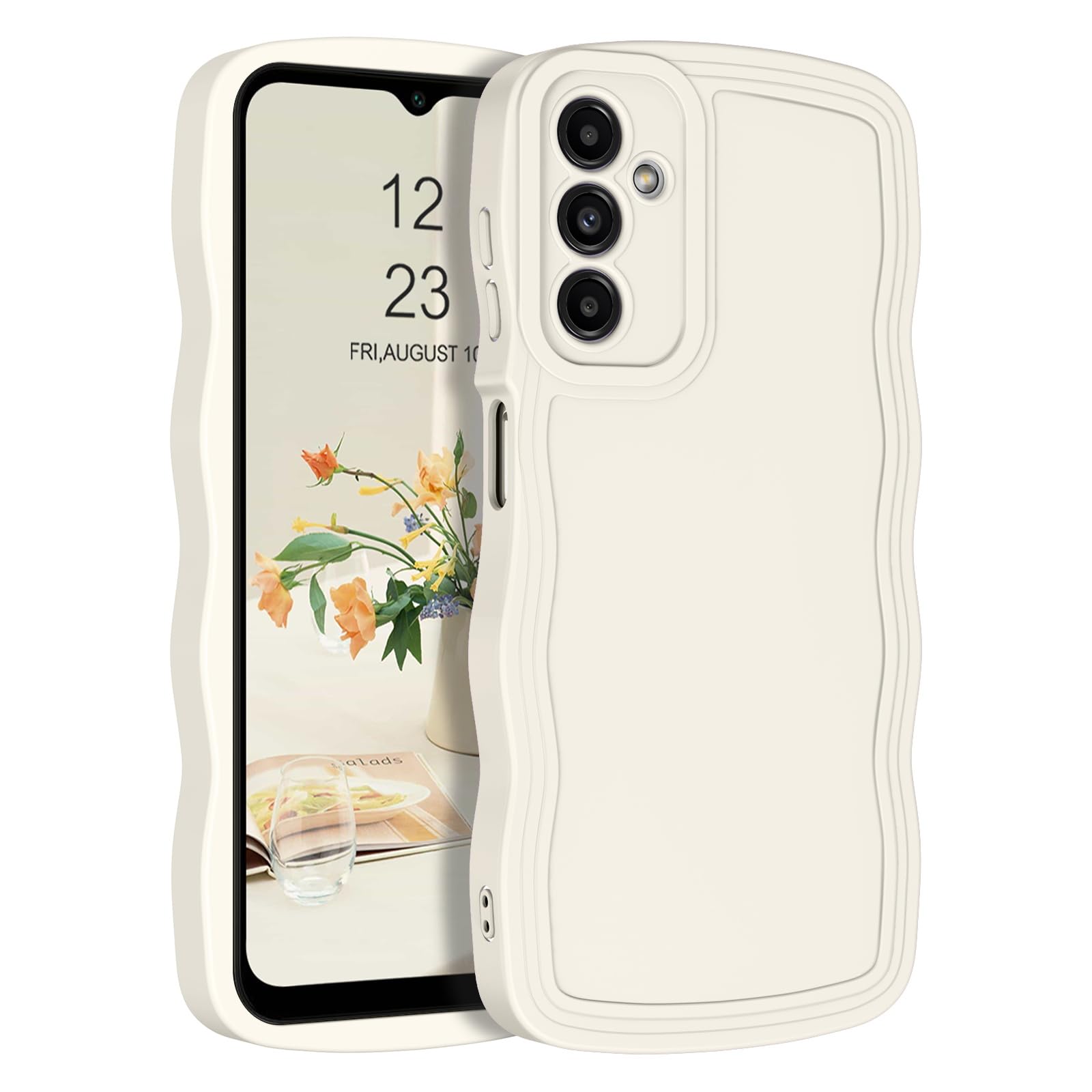 BENTOBEN for Samsung Galaxy A14 Phone Case with Cute Wave Curly Frame, Soft Liquid Silicone Slim Flexible Shockproof Full Body Camera Protective Cover Women Girls for Samsung Galaxy A14 4G/5G (White): Amazon.co.uk: BENTOBEN for Samsung Galaxy A14 Phone Case with Cute Wave Curly Frame, Soft Liquid Silicone Slim Flexible Shockproof Full Body Camera Protective Cover Women Girls for Samsung Galaxy A14 4G/5G (White): Amazon.co.uk: