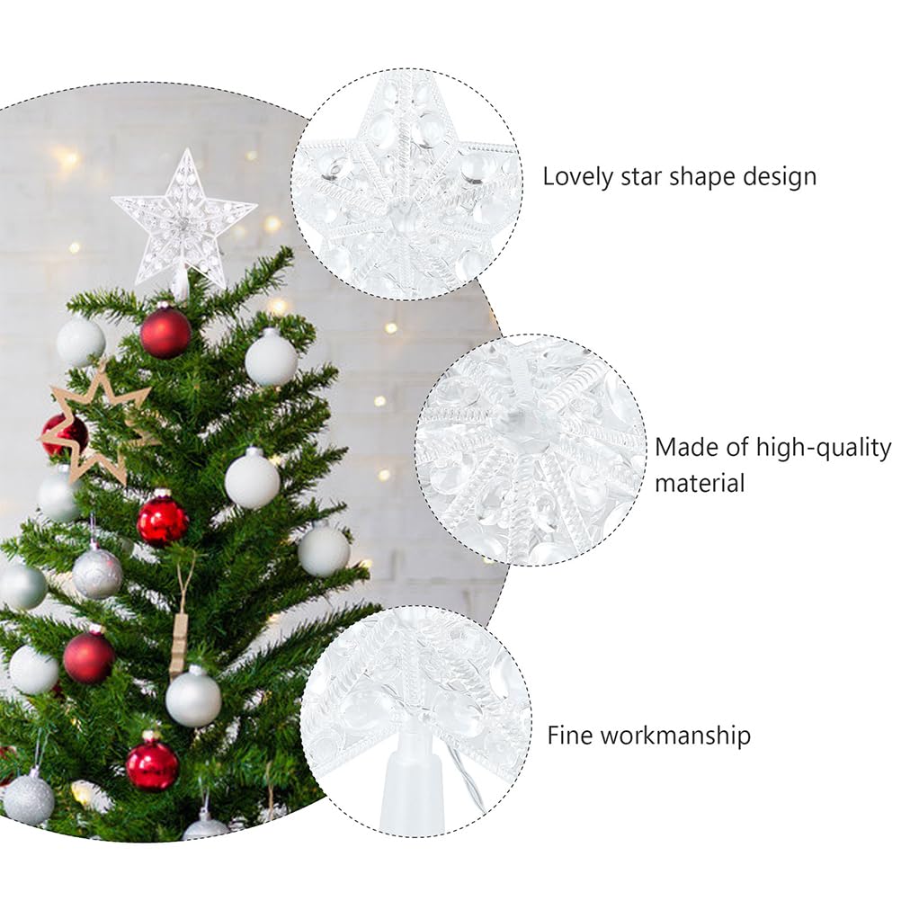 HOMSFOU 1pc Christmas Tree Top Lights Light up Star Tree Topper Light up Christmas Topper Star LED Lights for Trees Decorations Projector - Image 4