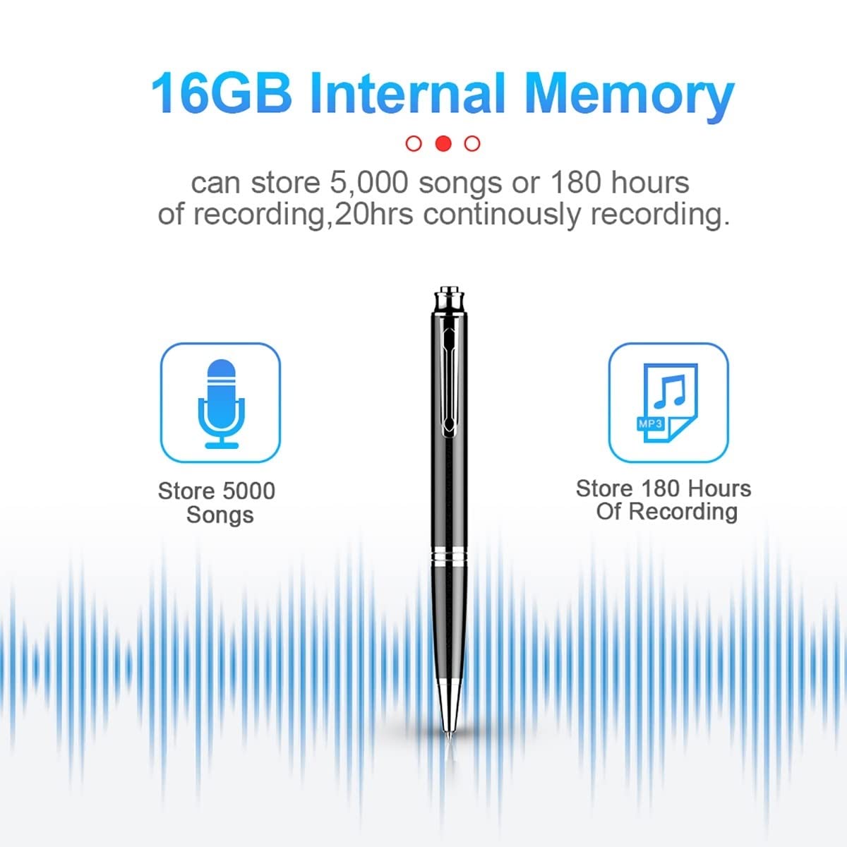 Cyfrowy dyktafon 32 GB, dyktafon, przenośny rejestrator głosu ładowany przez USB, cyfrowy odtwarzacz audio i odtwarzacz MP3 do nagrywania wywiadów, spotkań i nauki uczniów (kolor: B
