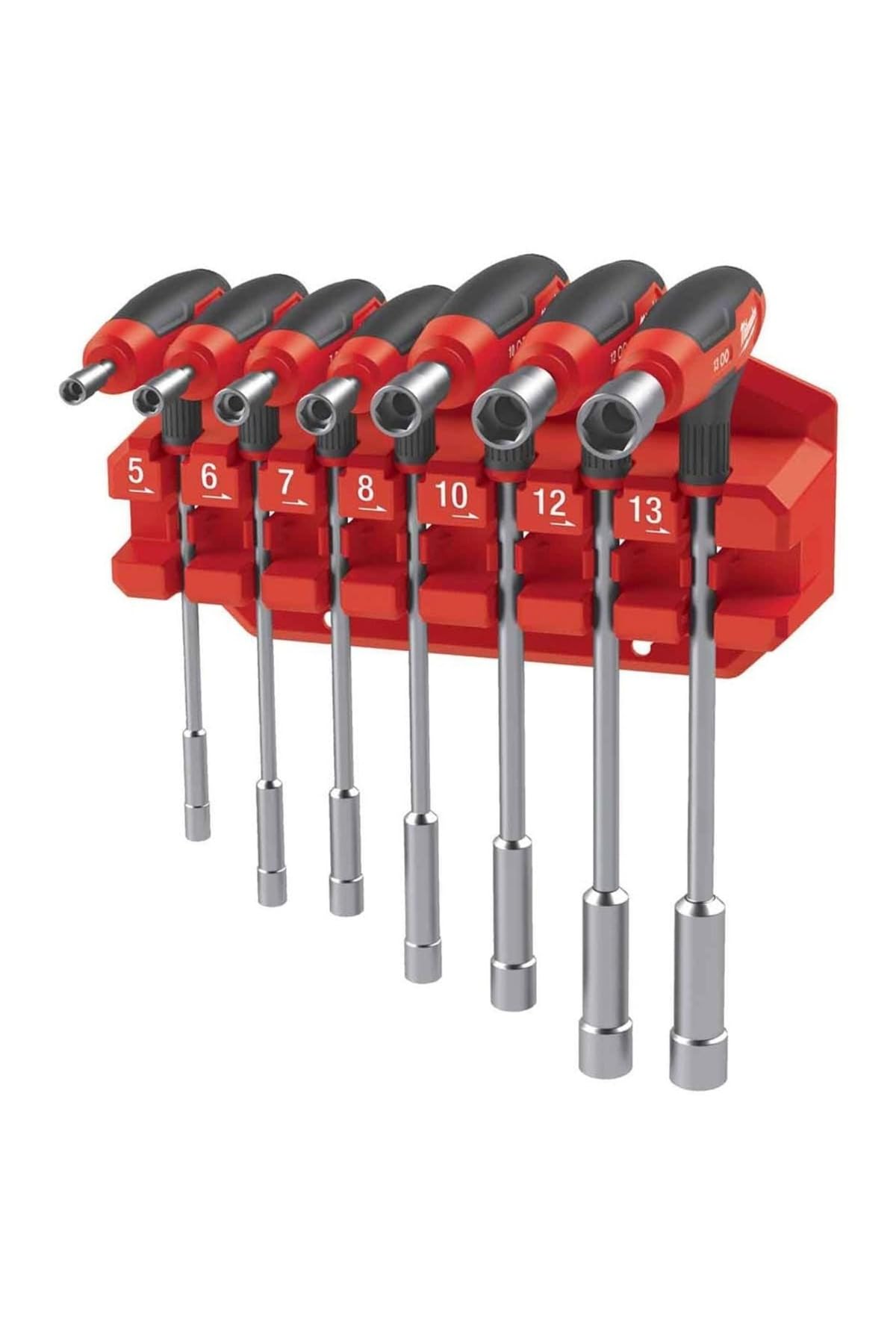 Milwaukee 4932498704 7 Pieces Nut Driver Wrenches with Comfort Grip Set with Rack