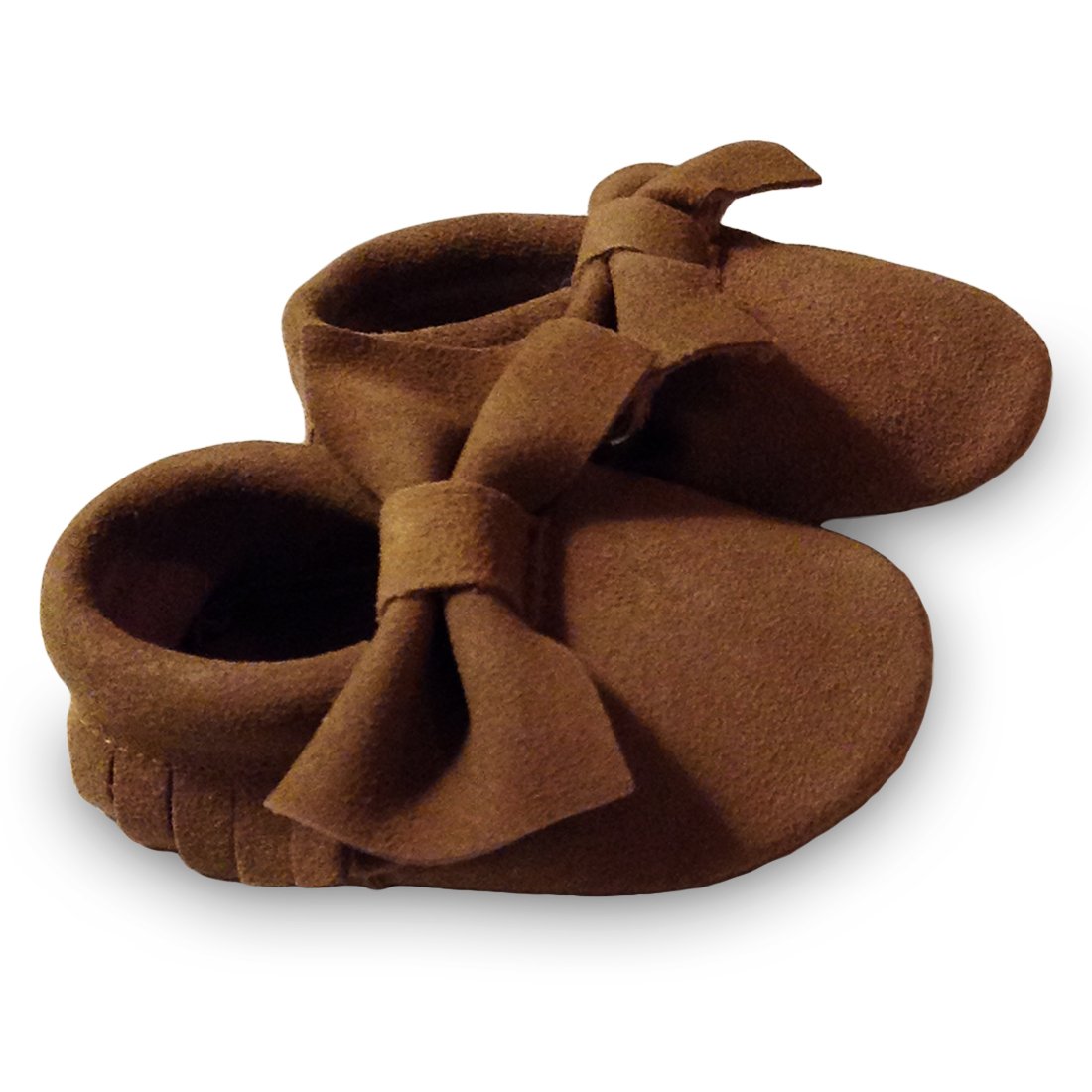 Babi Steps Genuine Leather Soft Sole Baby Moccasin Infant, Toddler (12-18 mo, Tan Suede Bow)