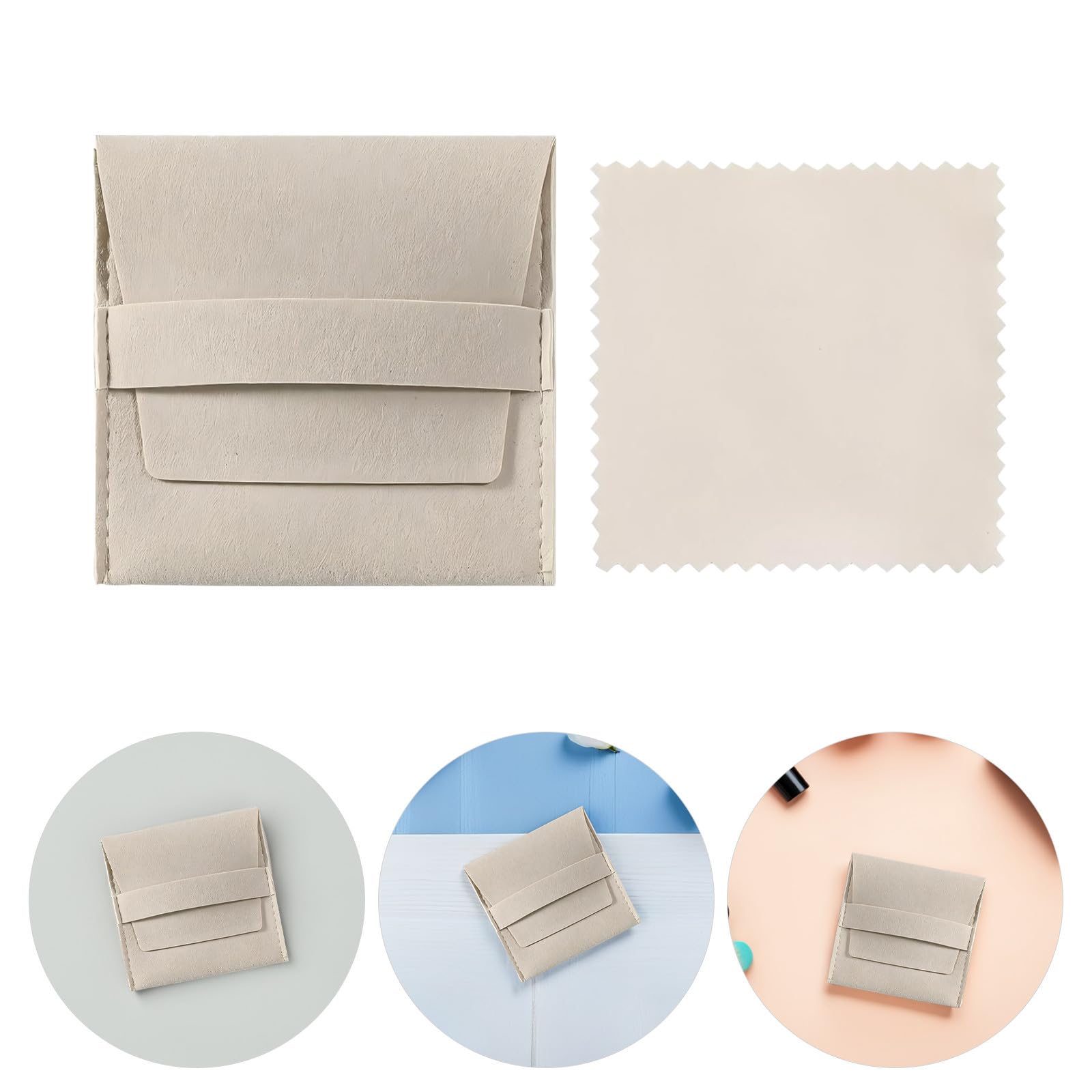 120 Estuches de Microfibra para Joyas con Banda Fija, Estilo, Doble Forro de Vellón, Bolsa Pequeña para Collares y Anillos en Uso Diario