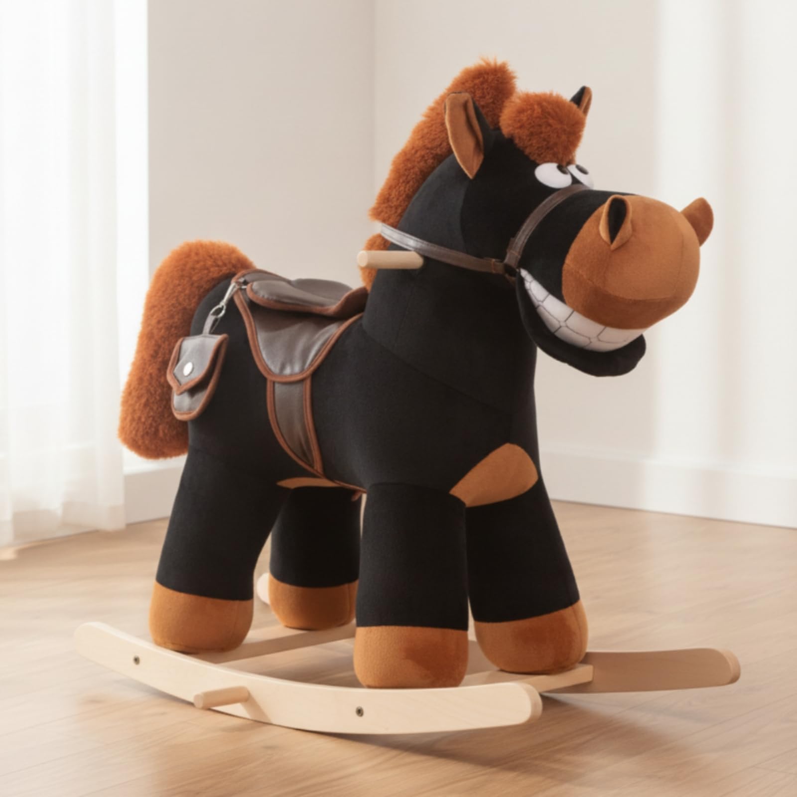 Cavallo a con Maniglie Imbottito, Grigio