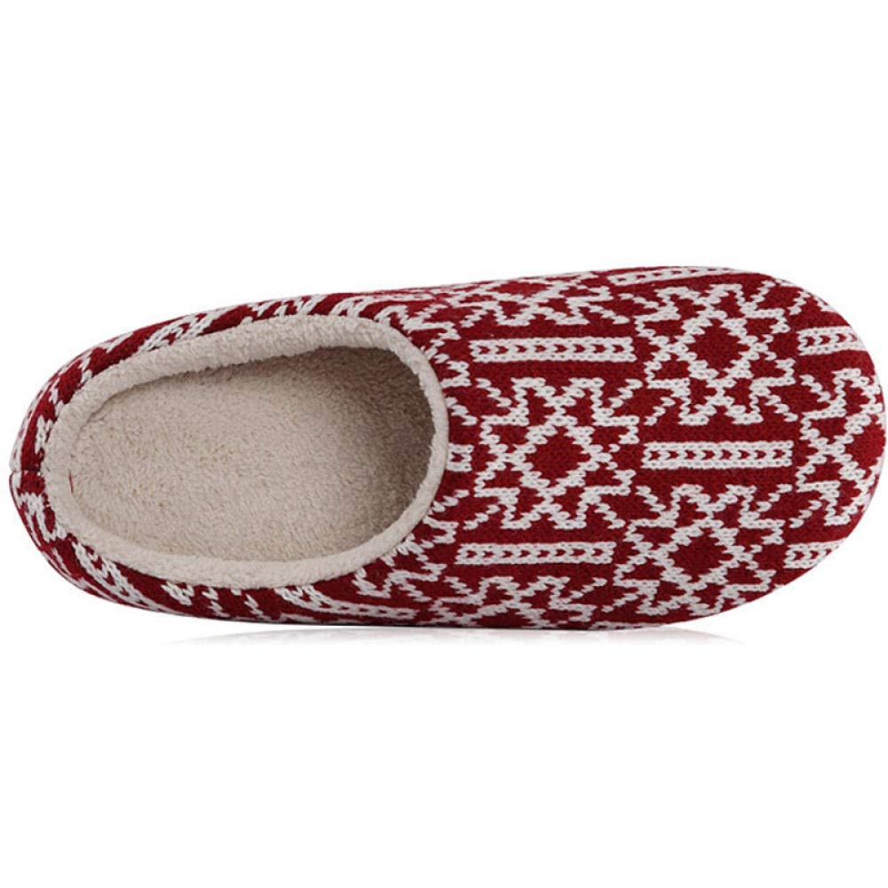 Inicio Interior Cálido Mujer Zapatillas De Felpa De Espuma Invierno Cálido Y Acogedor Zapatillas De Dormitorio Tela De Algodón Copo De Nieve Zapatos De Interior