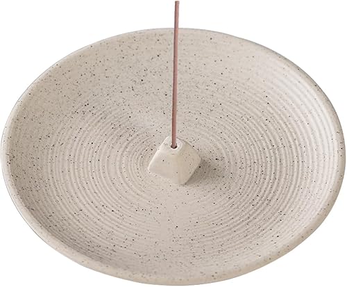 CHORZHOW Soporte de incienso blanco de cerámica para incienso, quemador de incienso, estilo simple, bandeja de insencia amarilla para juego para