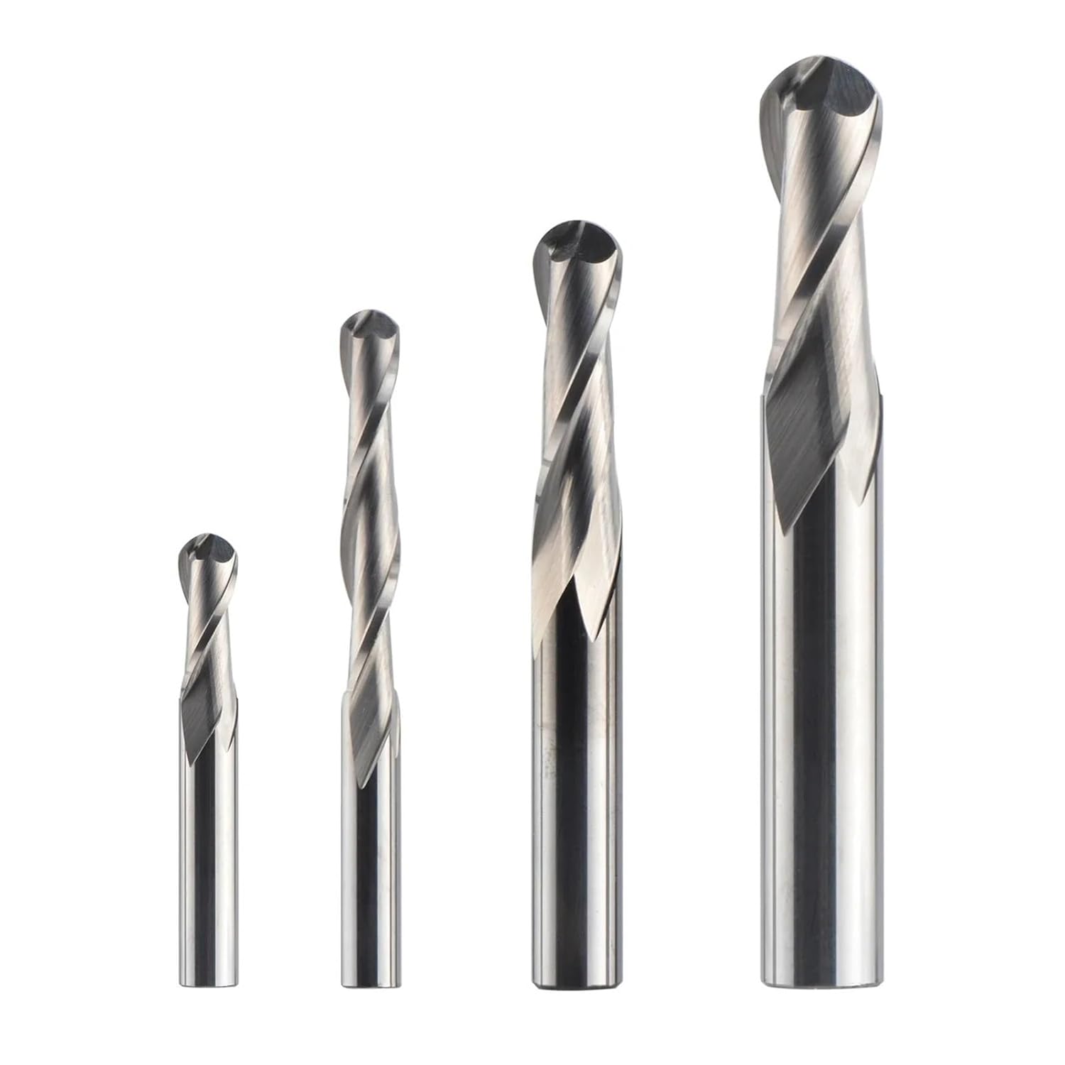 1pc Carbide Ball Nose End Milling Cutter 2 Flutes R0.5-R4.0 End Mill Router Bit for Wood and Aluminium(W2B-R4.0-L42)