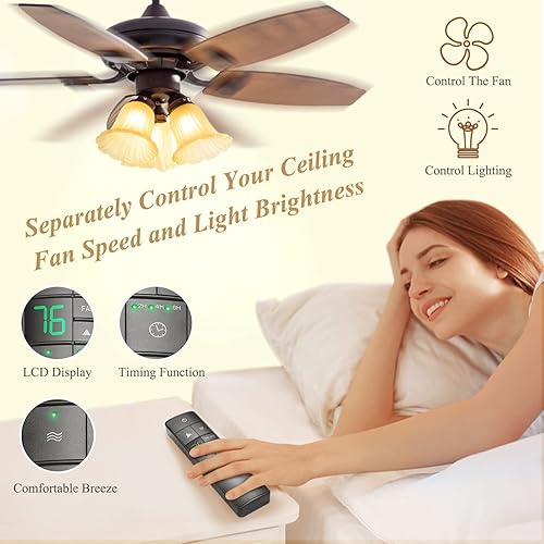 Miniatura 3 de Kit de control remoto de ventilador de techo termostático universal repuesto remoto del ventilador de techo para Hampton BayHarbor BreezeHunter