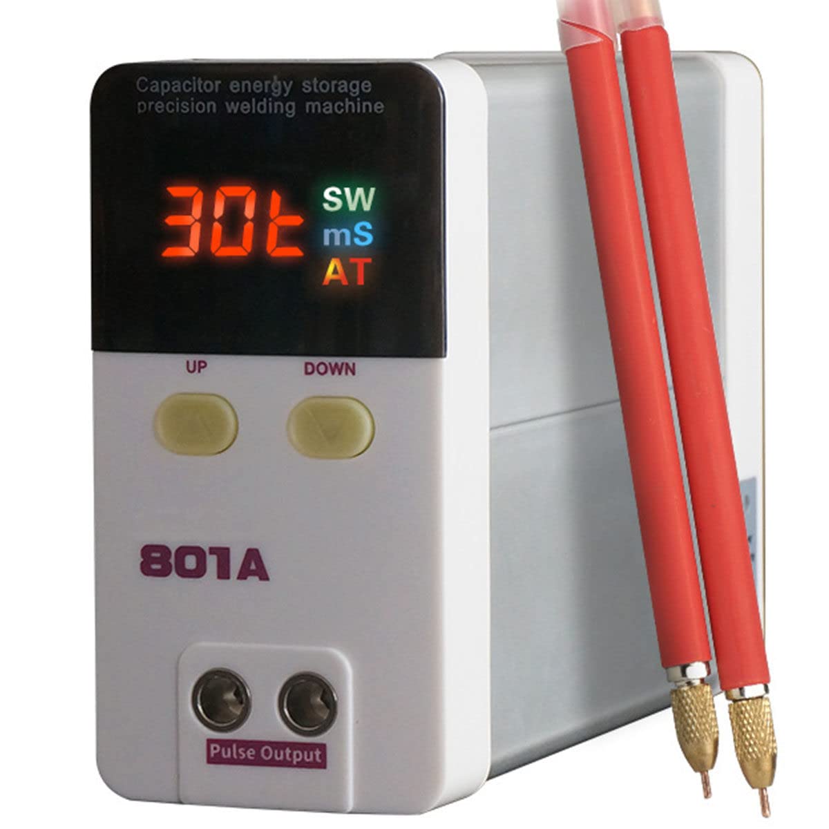 Saldatrice a batteria industriale per accumulo di energia Saldatrice a punti a batteria 11,6 KW Mini attrezzatura portatile per saldatura a punti con penna per saldatura 70A per la costruzione di pa