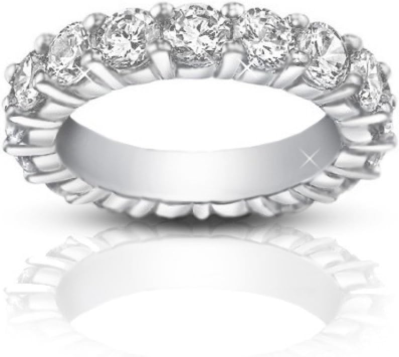 4.00 ct Ladies Round Cut Diamond Eternity Wedding Band Ring in 14 kt White Gold
