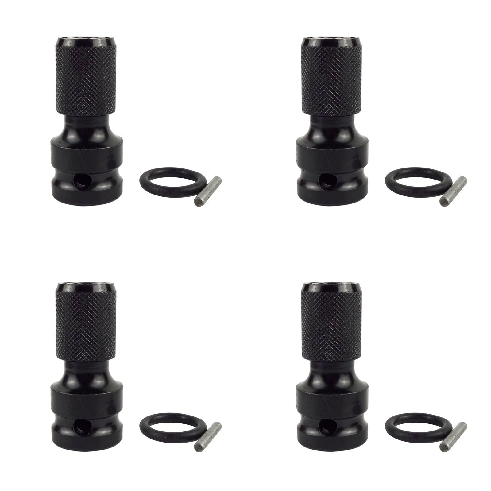 4Pcs Socket Adapter Hexagonal Adapter 1 / 2inch Square Drive to 1/4 Hexagonal Quick Releasing Converter Socket Wrench Bit Extension