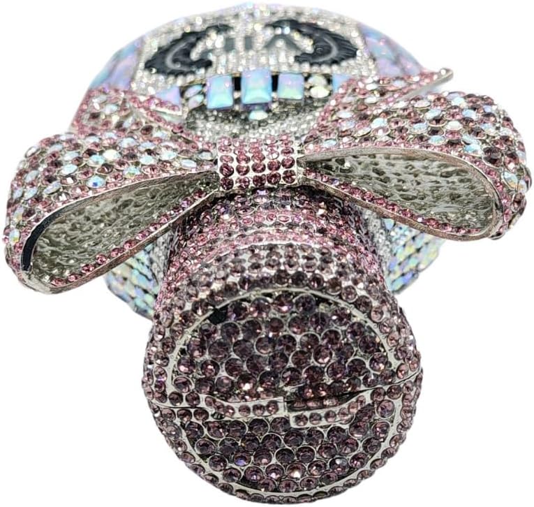 UMREN Women Champagne Bottle Rhinestone Evening Bag Sweet Bow Diamond Clutch Purse Crystal Handbag for Party Cocktail - Image 5