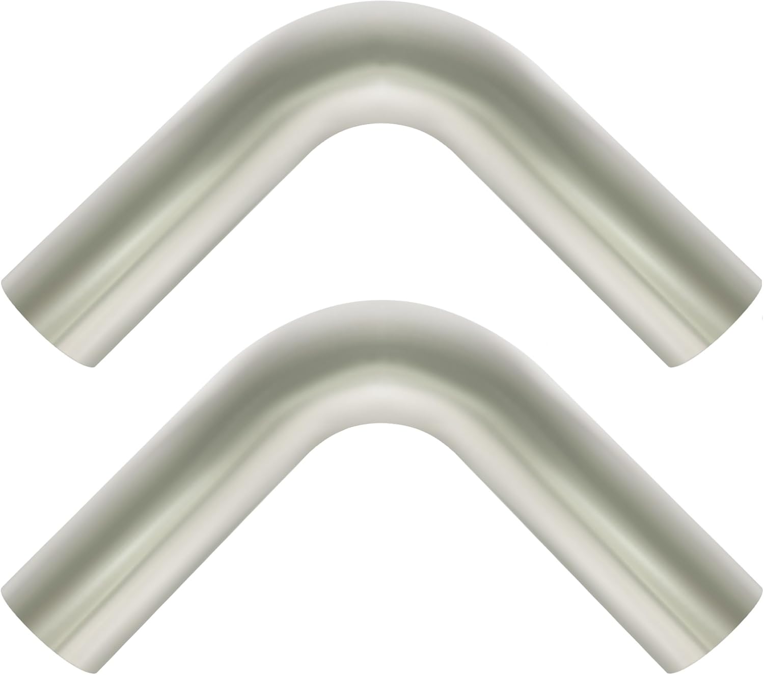 2.5 inch OD 90 Degree Exhaust Pipe Mandrel Bend Elbow Stainless Steel 90 Degree 2.5" Exhaust Bend Pipe Tube for Car Modified Exhaust System, Universal Fit, 5.9" Leg Length, 2 Pack
