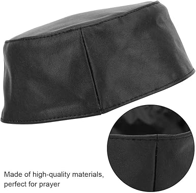 thumbnail: Moslim Gebedshoed Van Echt Geitenleer – Zwarte Kufi/takke – 6 Maten Beschikbaar