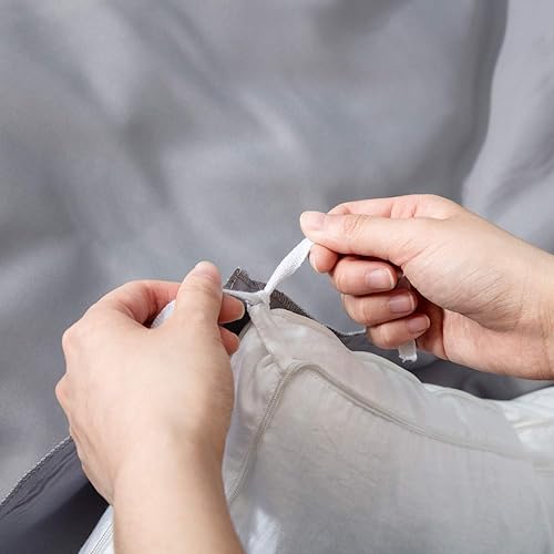 Miniatura 9 de Threadinbox - Juego de funda de edredón Super King de 108 x 98 pulgadas, 400 hilos, algodón Pima extra grande, lujoso, 3 piezas, 1 funda de edredón