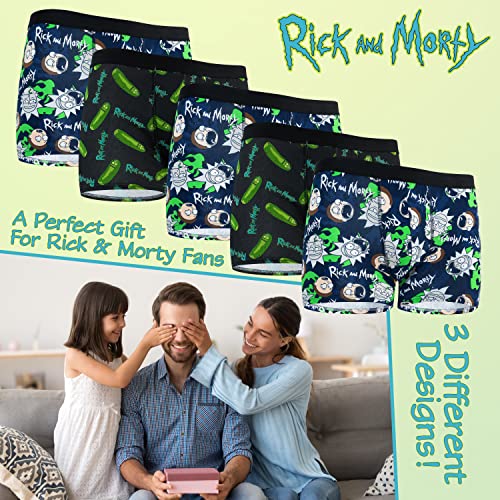 RICK AND MORTY Mens Boxers Shorts Multipack of 5 Black/Green/Navy Teenagers Mens Underwear Official Merchandise3