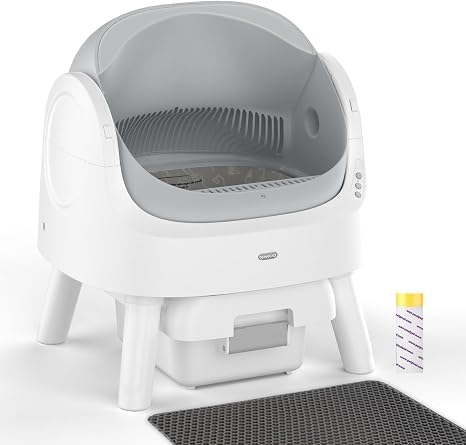 Self Cleaning Cat Litter Box, Automatic Cat Litter Box for Multiple Cats, Integrated Safety Protection with Open-Top Design