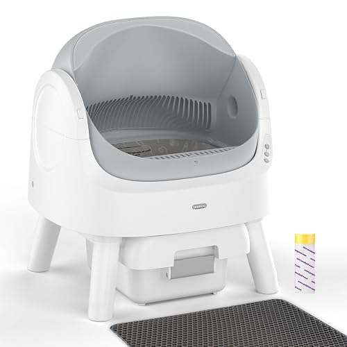 Self Cleaning Cat Litter Box, Automatic Cat Litter Box for Multiple Cats, Integrated Safety Protection with Open-Top Design
