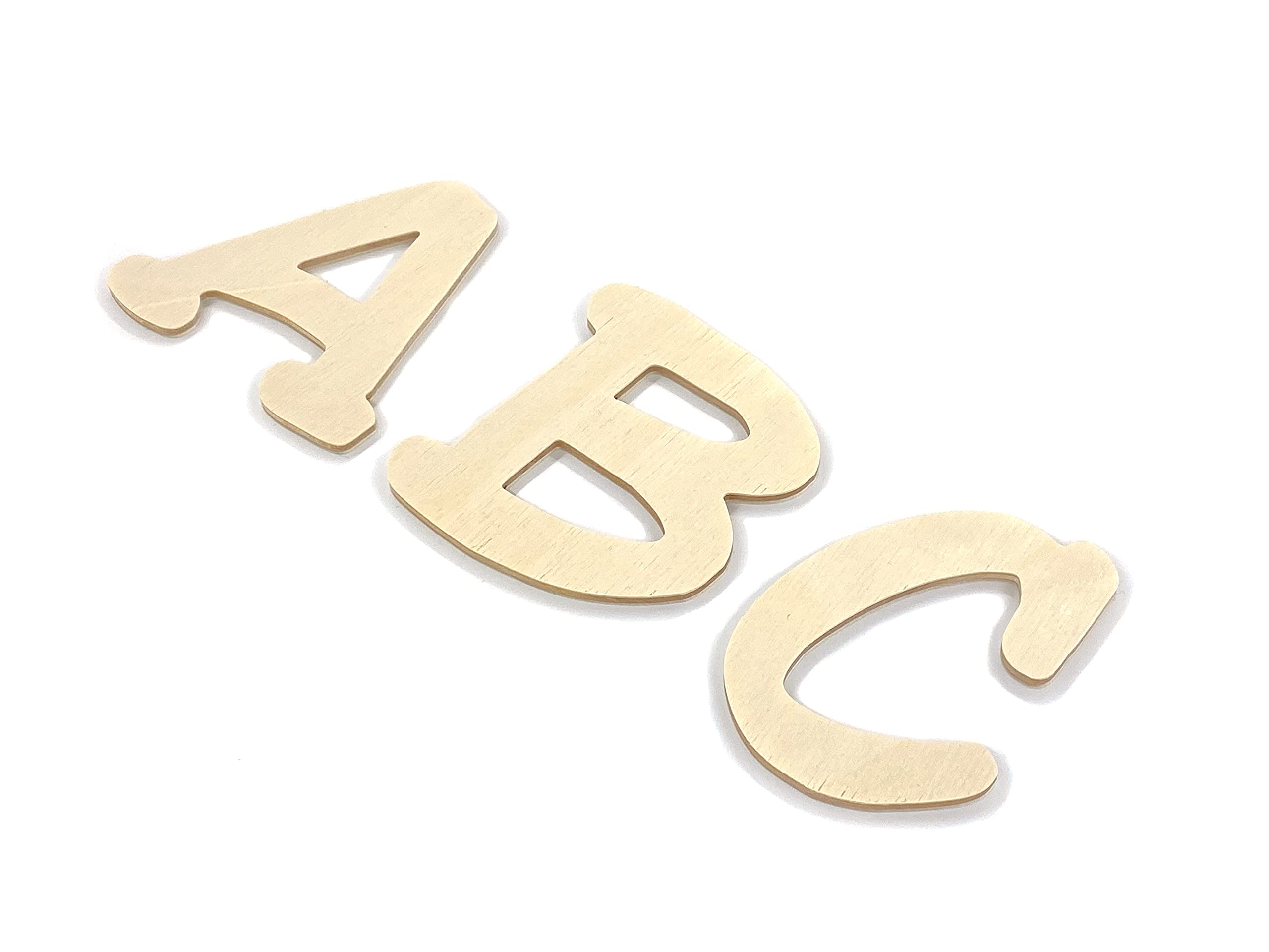 7cm Holzbuchstaben natur | verschiedene Größen | 6 verschiedene Schriftarten und viel Zubehör | Schriftart 3 | inkl. Klebepunkte | #FLoPHi (7cm)