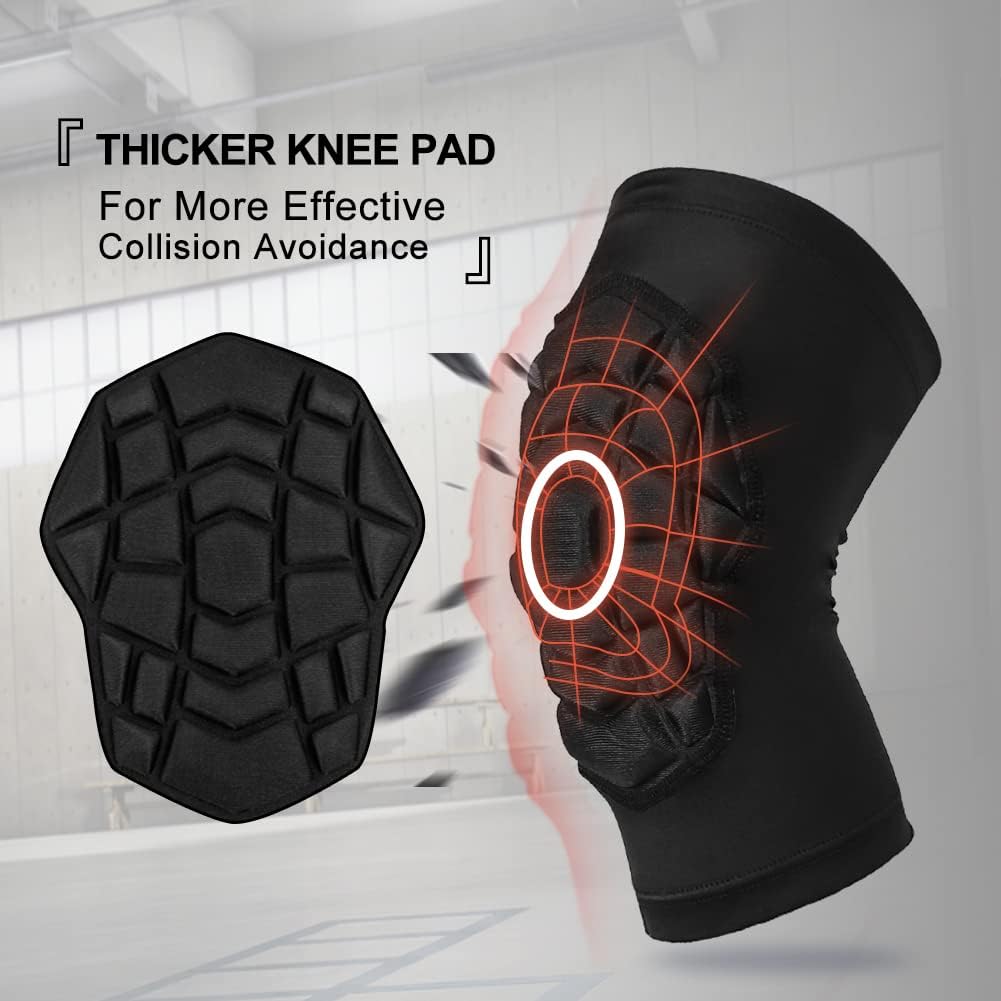 SZKANI Knee Pads Compression Leg Sleeve Knee Sleeve for All Sports Wrestling Protector Gear, 1 Pair of Knee Paded - Image 3