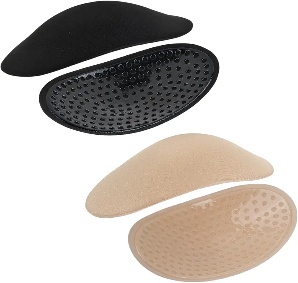 2 pares de almofadas de ombro autoadesivas, esponja, reutilizáveis, invisíveis, almofadas de ombro femininas para casacos, jaquetas, vestidos, camiseta, blazer multicolorido