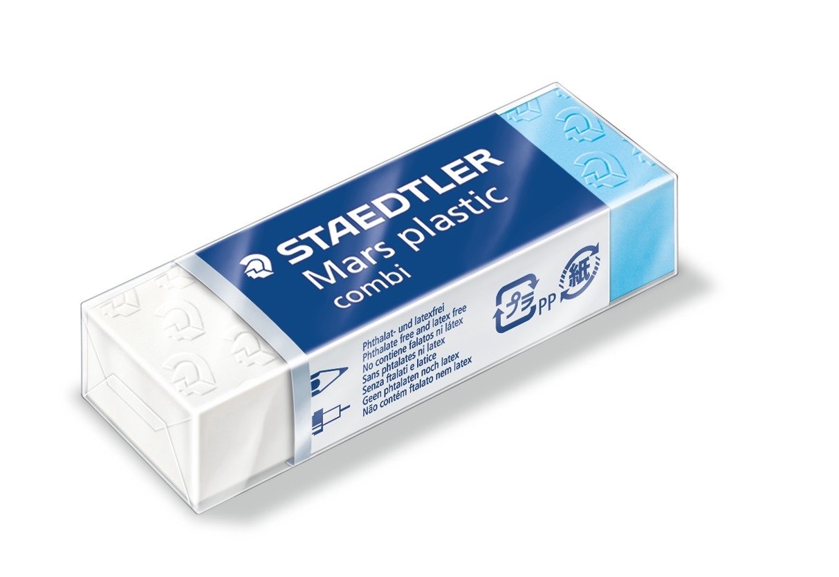 STAEDTLERMars Plastic Combi 526 508 Eraser Phthalate Free and Latex Free, White