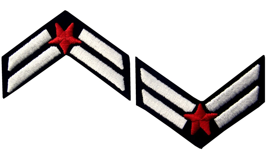 Amazon.co.jp: 空軍 パイロット シェブロン 階級章 刺繍入りアイロン