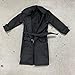 BOSWON 1/12 Scale Black Fabric Wired Trench Coat Model for 6