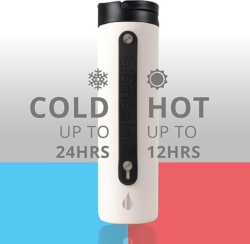 Vista 171 de Elemental Botella de agua icónica de acero inoxidable con pajilla, 32 onzas, a prueba de fugas, triple pared, aislada, para viajes y deportes, Azul