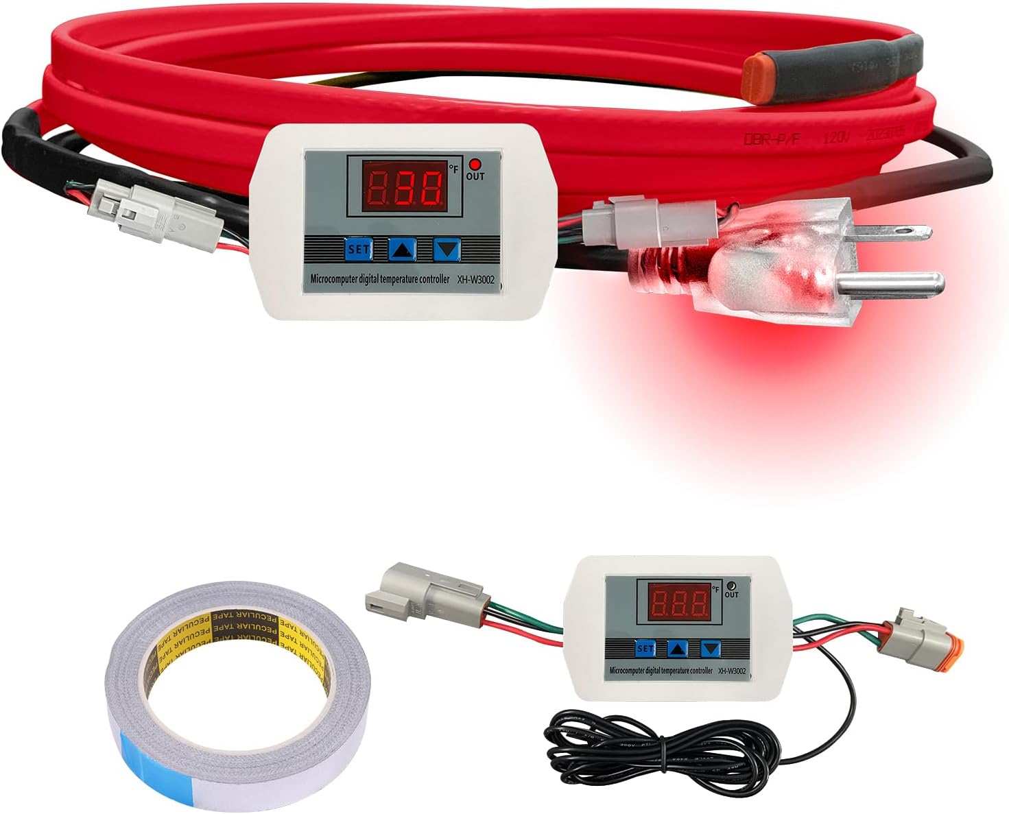 OEBLD Heat Tape for Water Pipes 80FT, Replaceable Smart Thermostat for Pipe Freeze Protection, Self-Regulating Roof Deicing Cable for Metal and Plastic Home Pipes, 110-120V