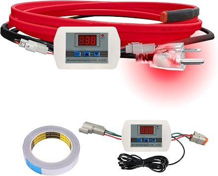 OEBLD Heat Tape for Water Pipes 3FT, Replaceable Smart Thermostat for Pipe Freeze Protection, Self-Regulating Roof Deicing Cable for Metal and Plastic Home Pipes, 110-120V