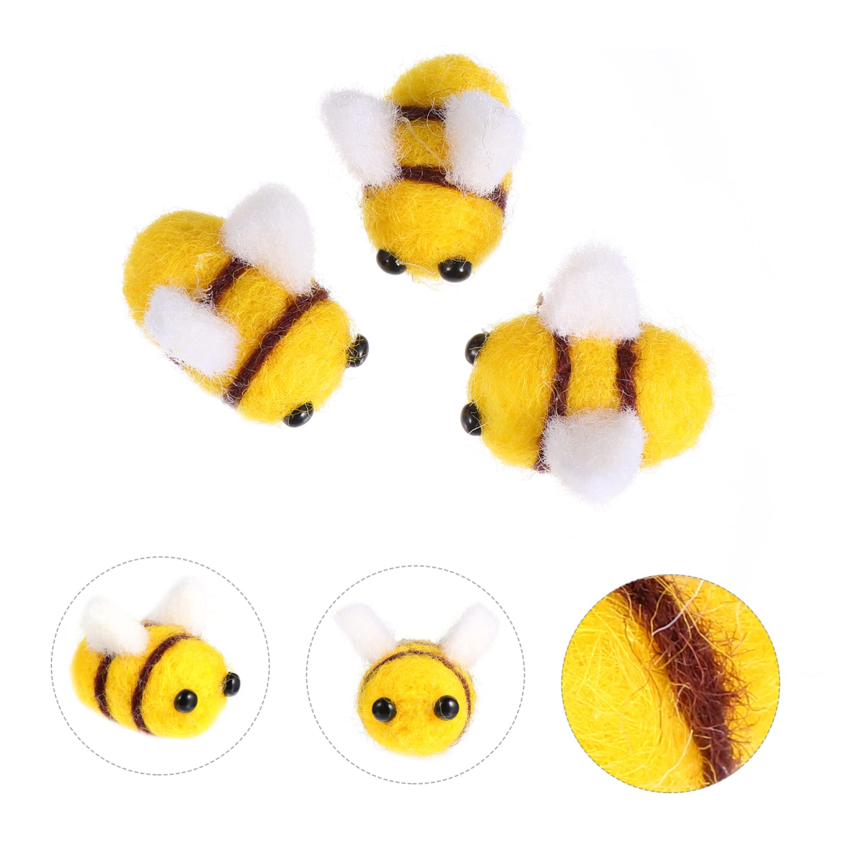NUOBESTY 50pezzi Ciondolo Ape Feltro Di Lana Per Decorazioni Fai Te Accessori Creativi Per Costumi e Decorazioni