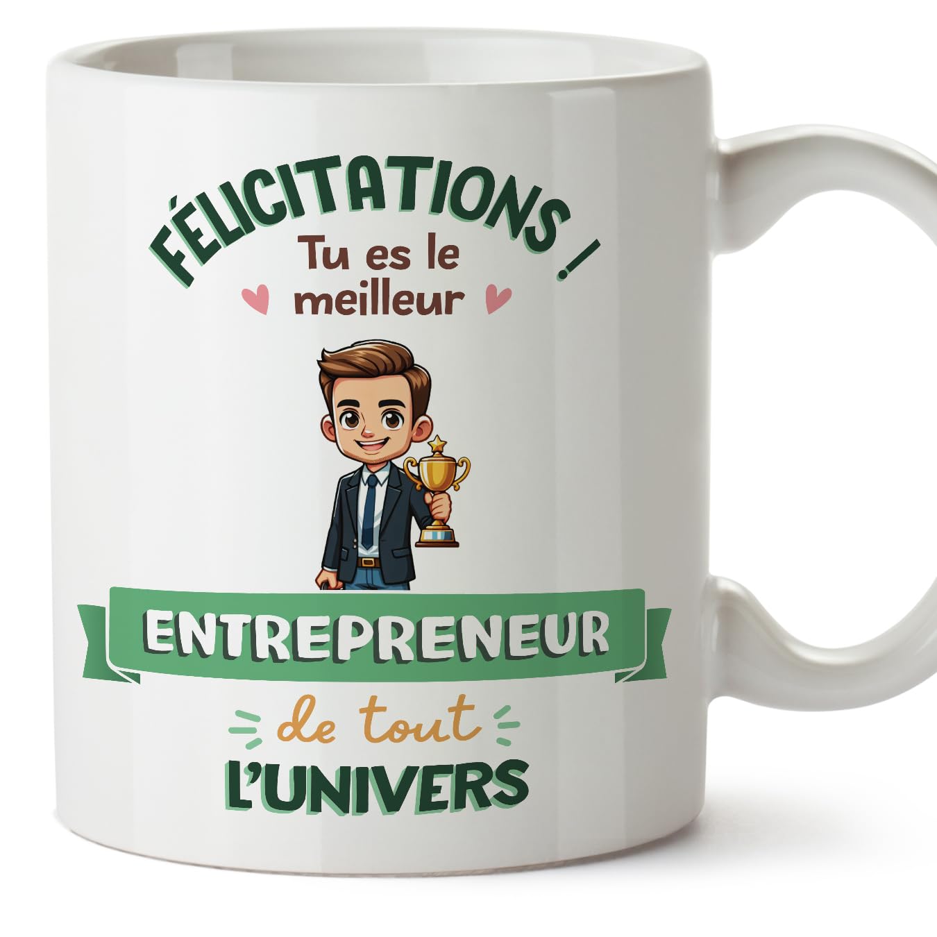 MUGFFINS Entrepreneur Man Mug - in French - Meilleur Univers Trophée - Funny Gift for Colleagues - Ceramic 11oz Mug — image 1