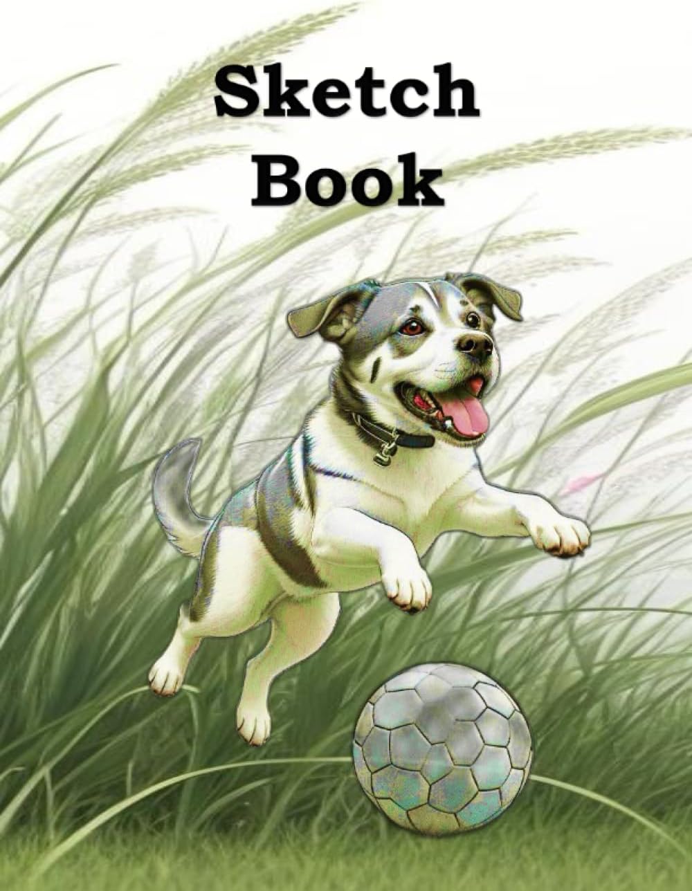 SketchBook: Dog cover, Blank paper, notebook for sketching, painting, drawing, Unlined. Large: 8.5 x 11 inches