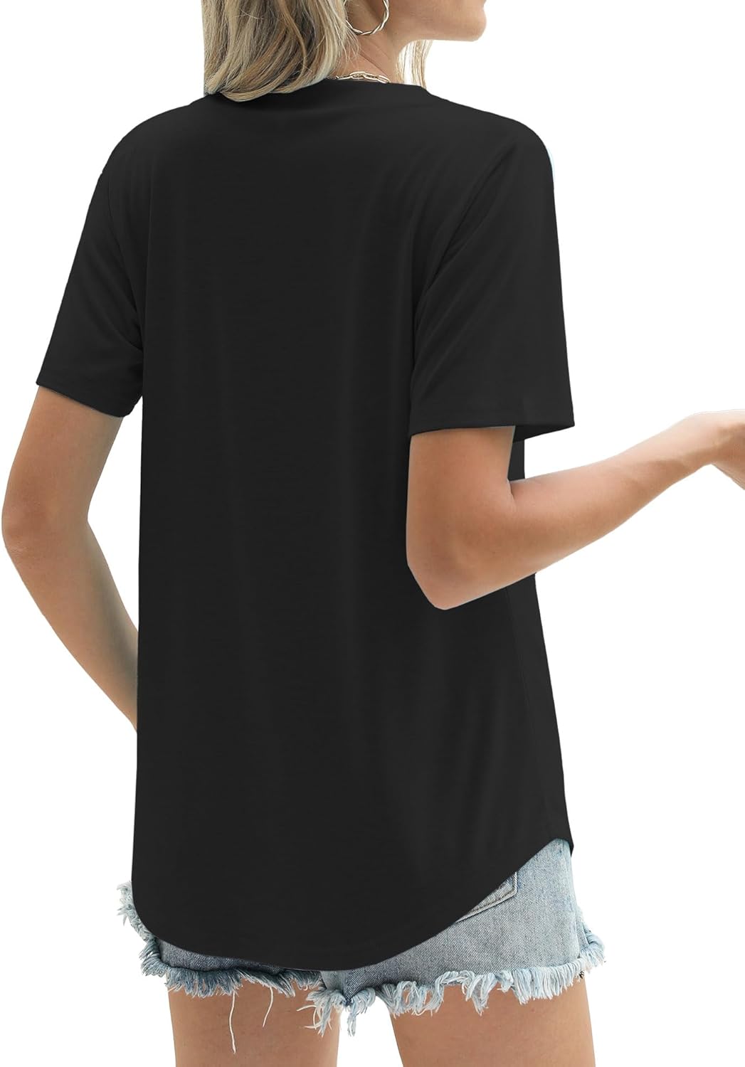 JomeDesign Womens Summer Tops Short Sleeve V Neck Shirts Loose Casual T-Shirts