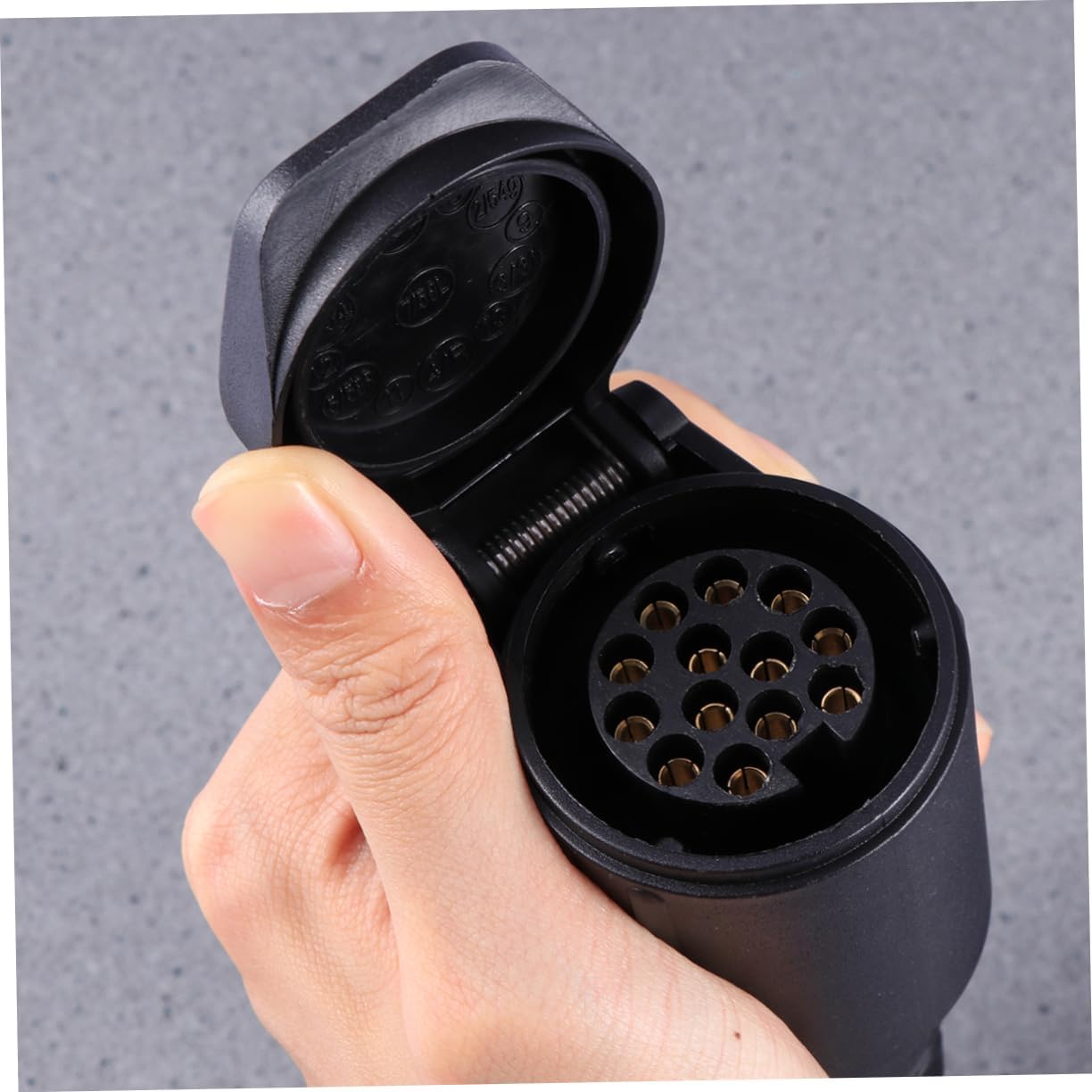12v Trailer Plug Cord 2m Long Spring Coiled Cable Male Connector for Trailer to Vehicle Electronic Signature Transfer