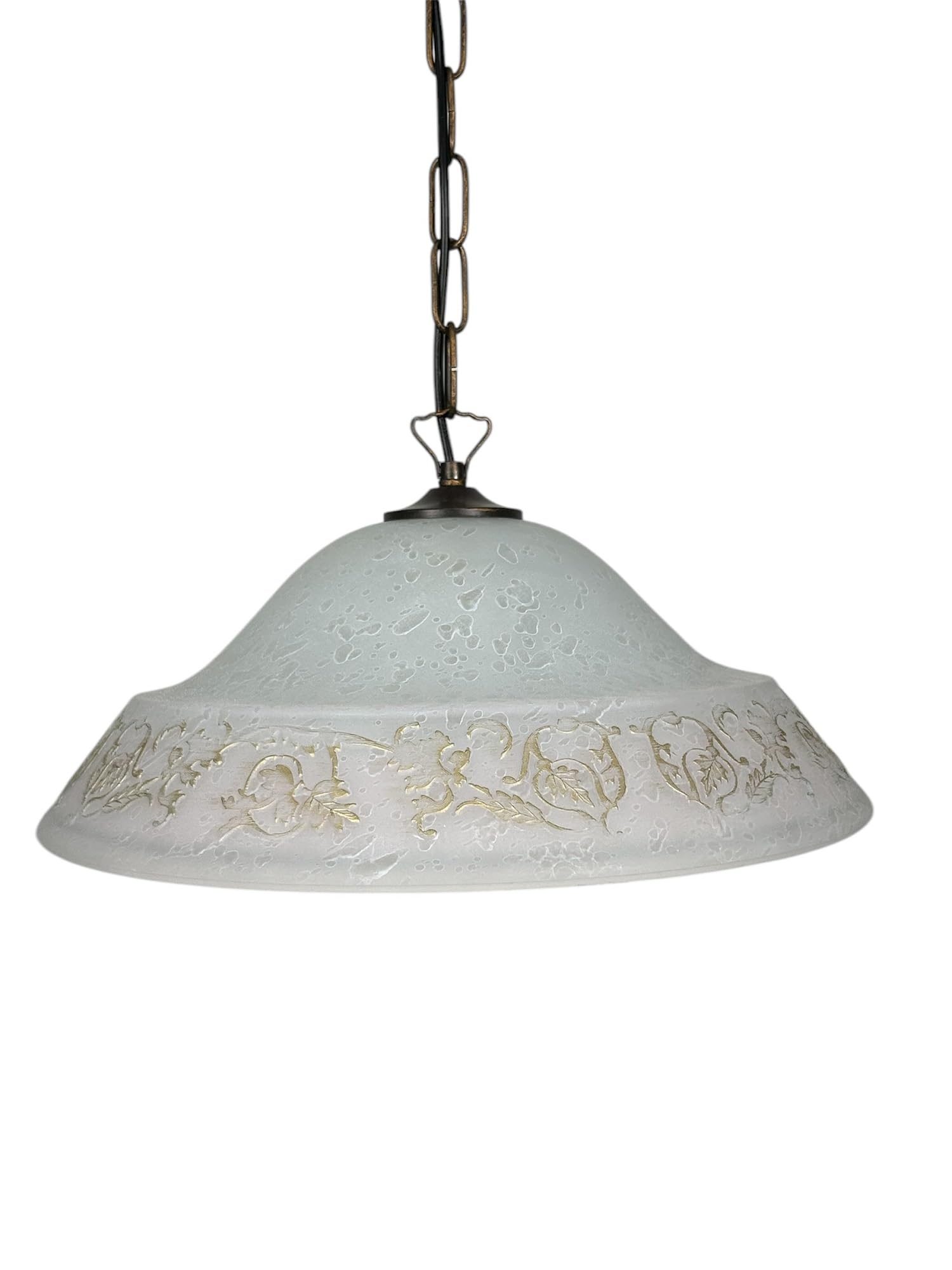 Generico Lampadario a Sospensione Classico in Vetro, 1 Luce, per Cucina, Bagno, Camera, Soggiorno, Scala, Corridoio art. regina (ROSA)