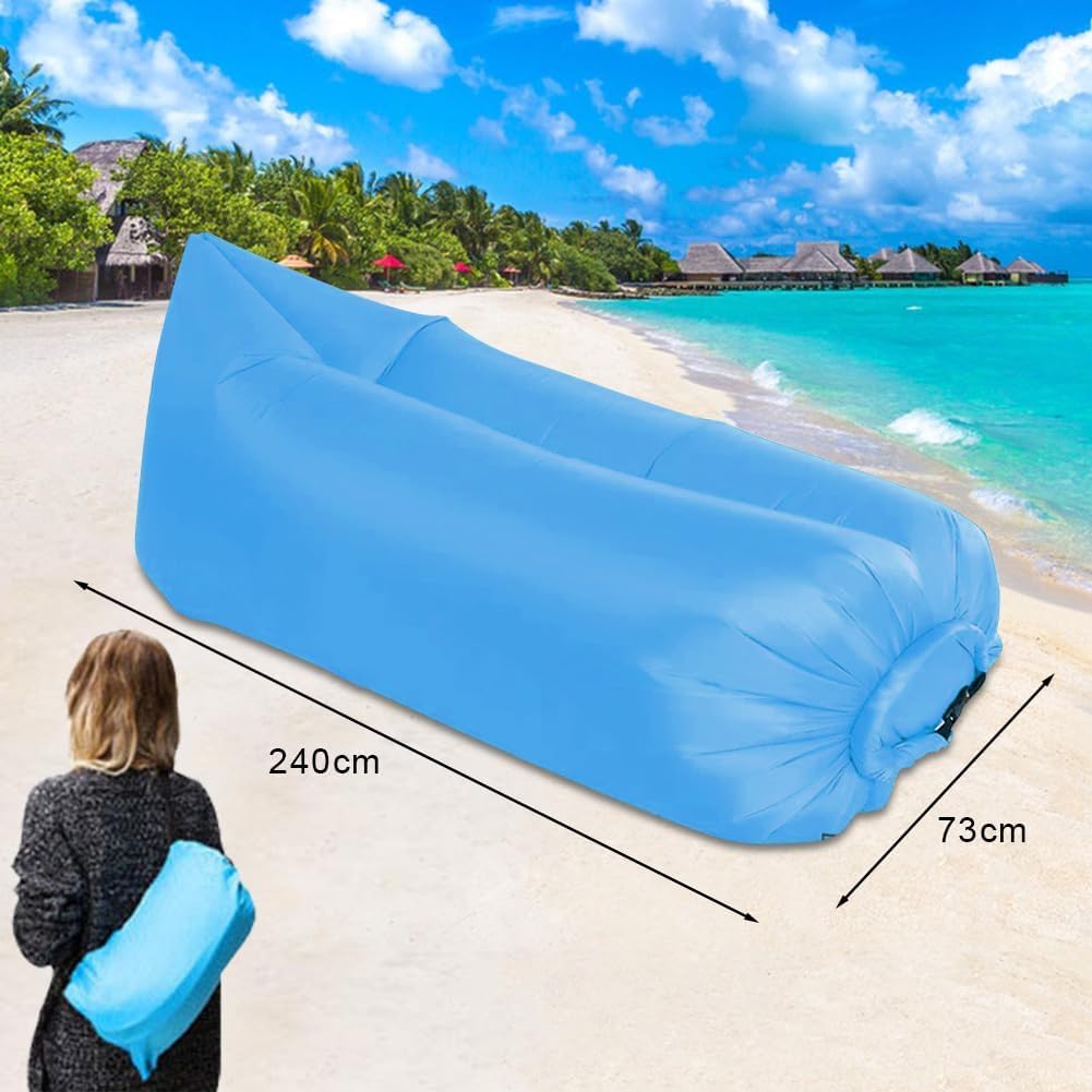 LOMUG Divano gonfiabile, 240 x 73 cm, impermeabile, per esterni, spiaggia, portatile, per campeggio, parco, spiaggia, cortile