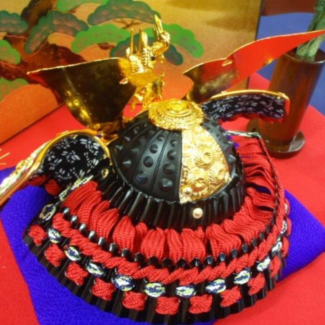 限定特価！！！巾50cm 卓上極兜飾り 本格五月人形 ちりめん 龍虎堂製