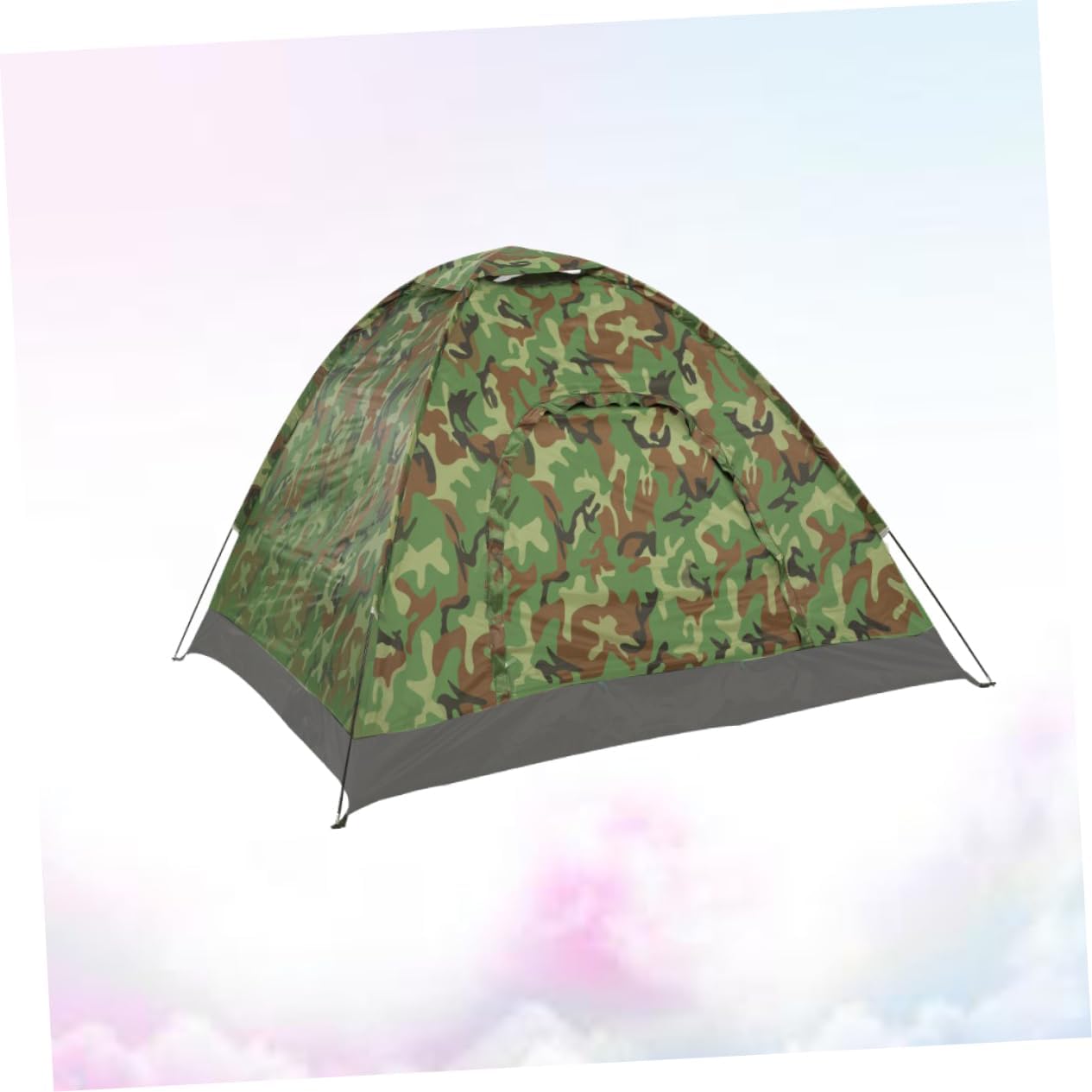 Single Layer Camouflage Tent Waterproof Lightweight Outdoor Camping Tent for One Person Instant Setup Random Color for Hiking and Travel