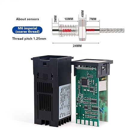 WANGCL Digital PID Controller Intelligent Thermostat with 25A SSR Relay K Type Thermocouple for Electrical Energy Chemical Industry Holding Tanks Ovens - 0-1300 ℃