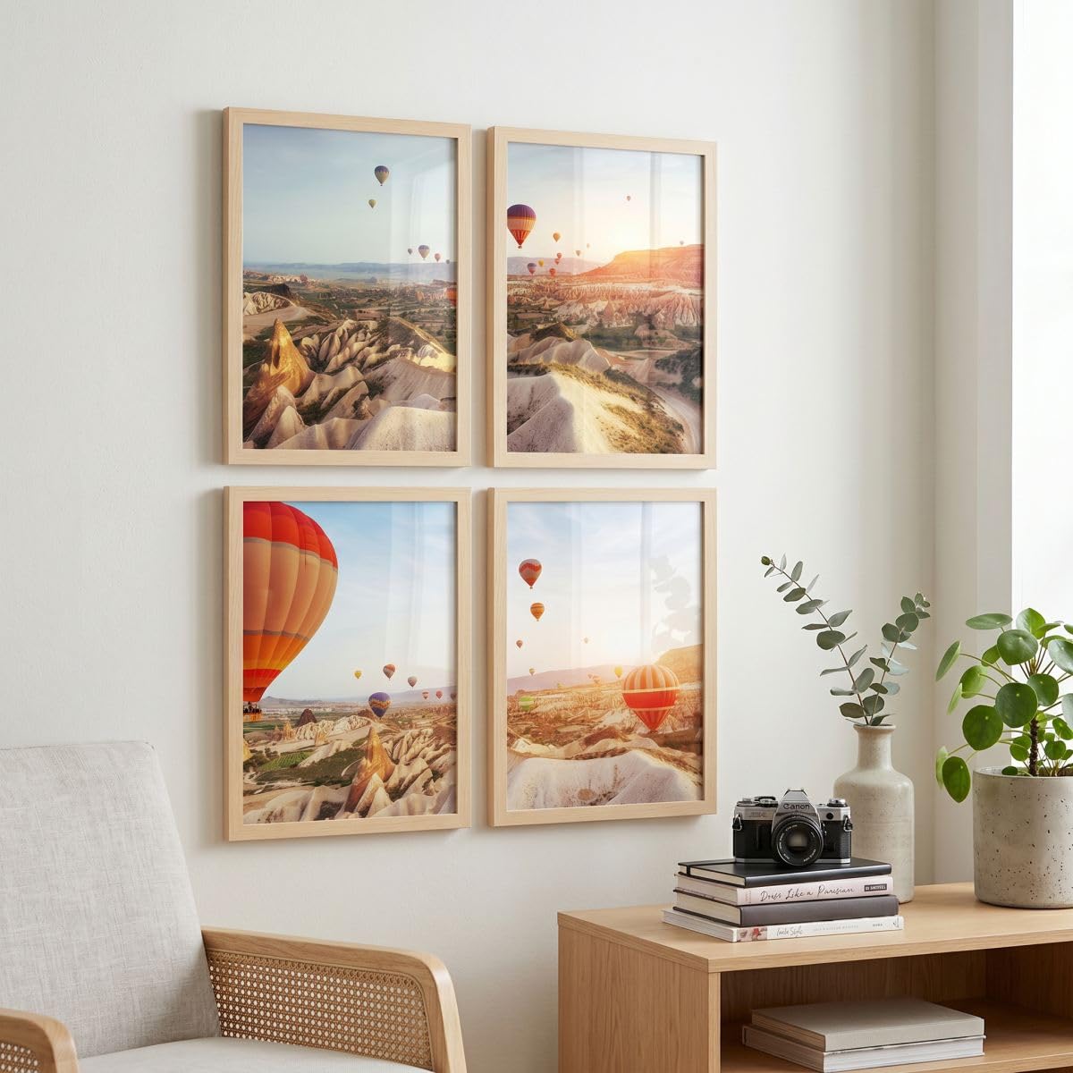 Amazon.co.jp: PHOTOLINI A4 額縁 21×30インチ 天然木 MDF 木製 4枚