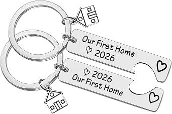 Xiahuyu Our First Home 2026 Keychain Set for New Home Keychain Gift Housewarming Gifts for New Homeowner Couples First Home Gift New House Keychain for Friends Family New Home Owners
