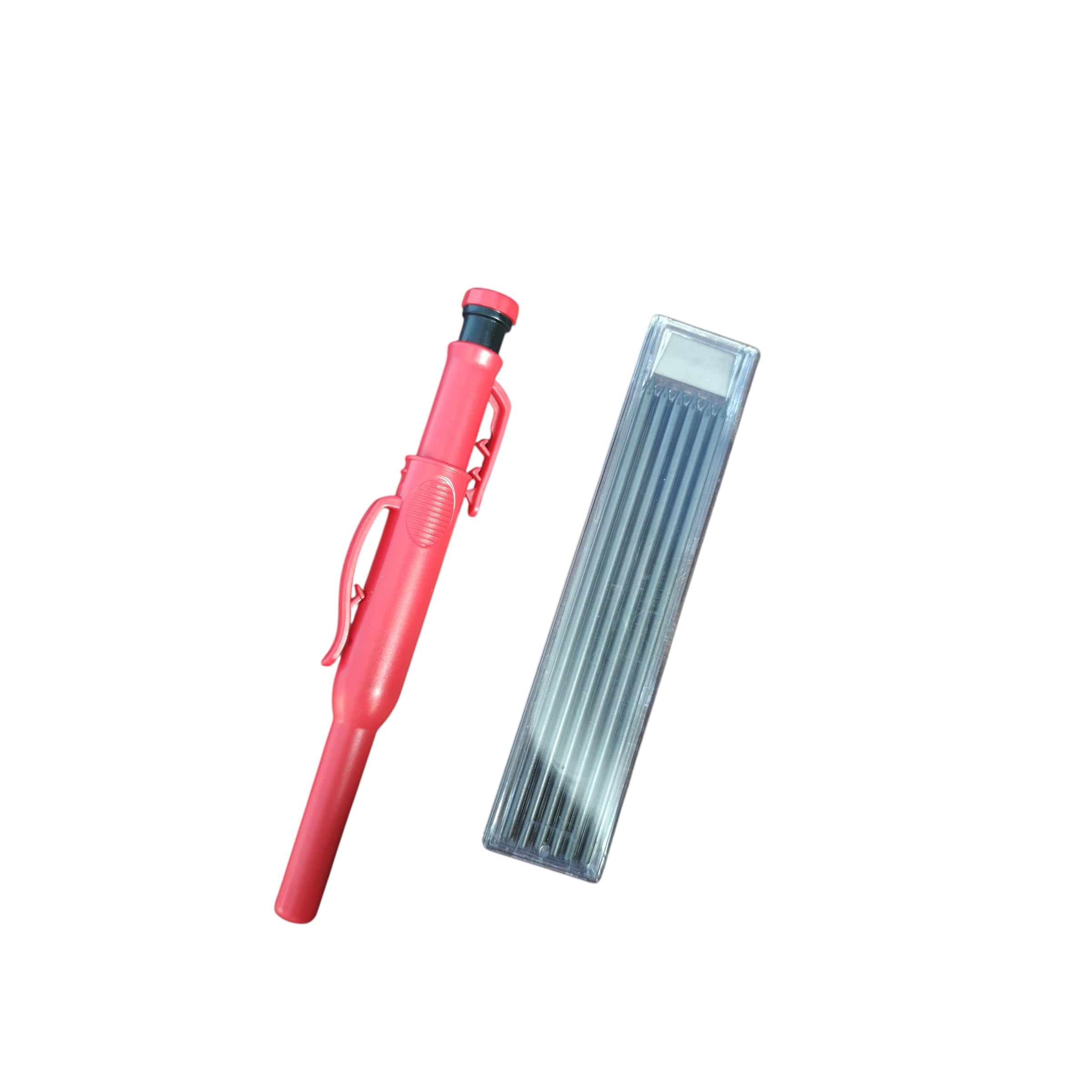 Tracer Pencil Carpenters Pencil EnociliS, Built-in Sharpener, Deep Hole Marking, 2.8mm Lead, Stainless Steel Tip - Image 4