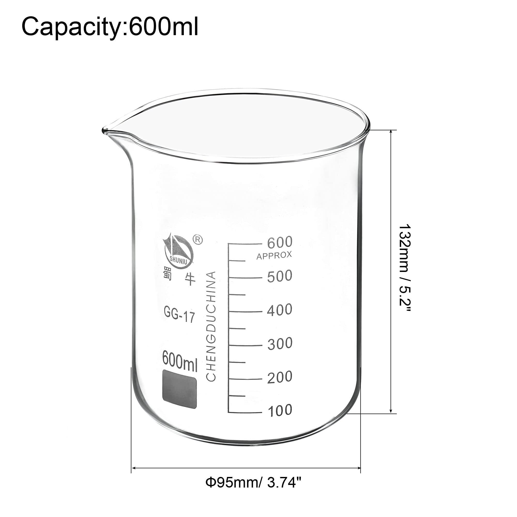Zlewka laboratoryjna, Zlewka ze szkła borokrzemowego 800 ml, niska forma, wylewka skalą, 2 opakowania ciepła