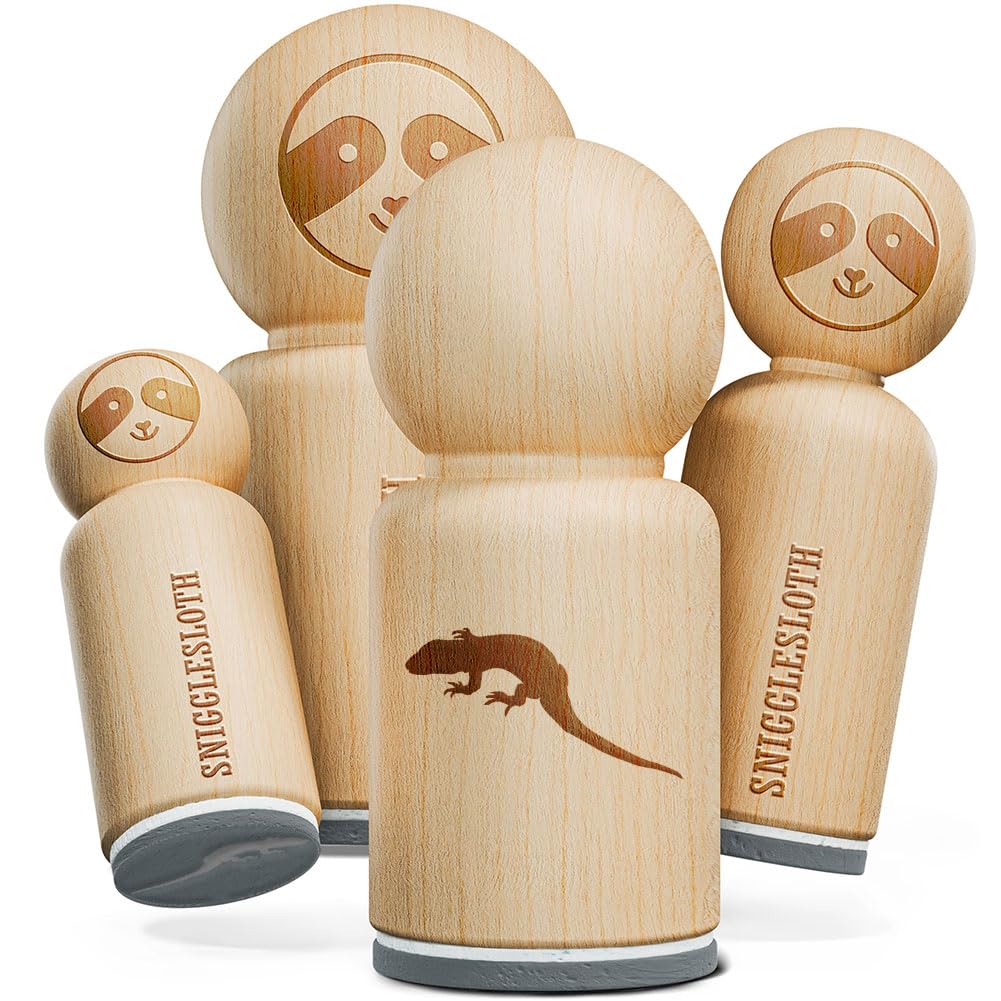 Lizard Solid Rubber Stamp for Stamping Crafting Planners - 1-1/4 Inch Large