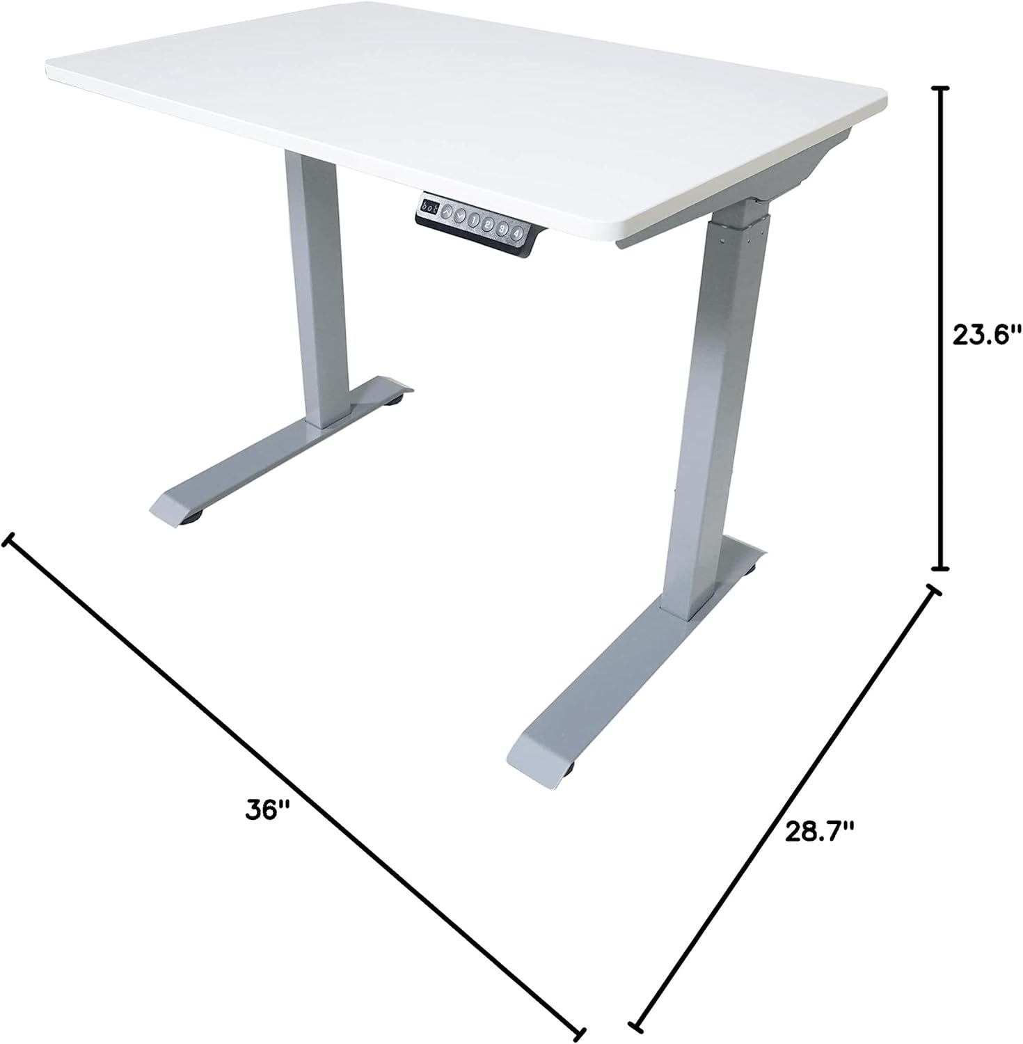 Victor DC830W 36x23.6 (3ft) Electric Sit-Stand Height Adjustable Compact Workstation, Quiet Motorized Standing Desk with Four Memory Function, Fast and Easy Assembly, Perfect for Home or Office, White