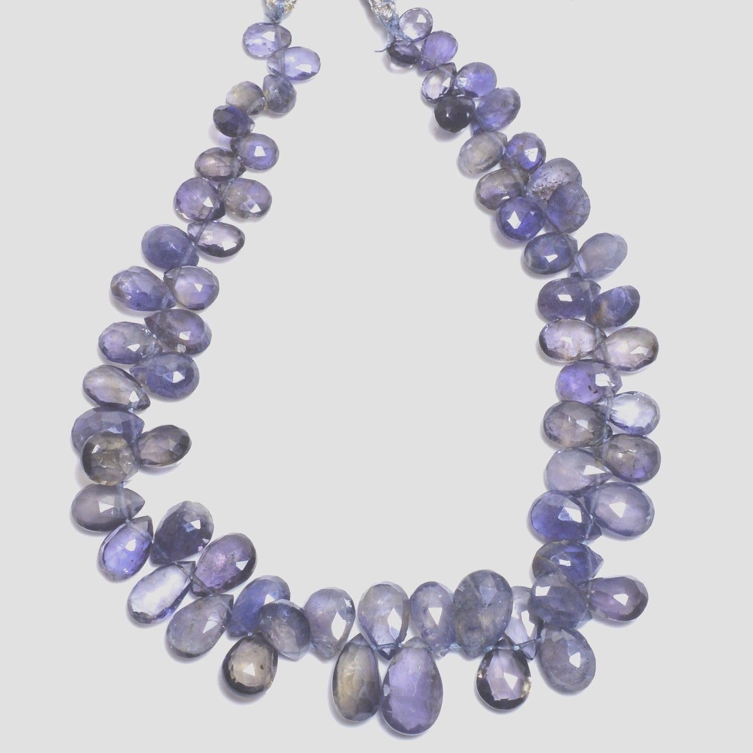 Perles en iolite naturelle à facettes 5-9mm pour la création de bijoux artisanaux uniques