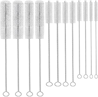 KUTO 12 Pcs Straw Cleaner Brush Kit with Nylon Bristles - Extra Long Pipe Cleaners for Tumbler, Water Bottle, Sippy Cup, Tubes & Hummingbird Feeders - 6 Different Diameters