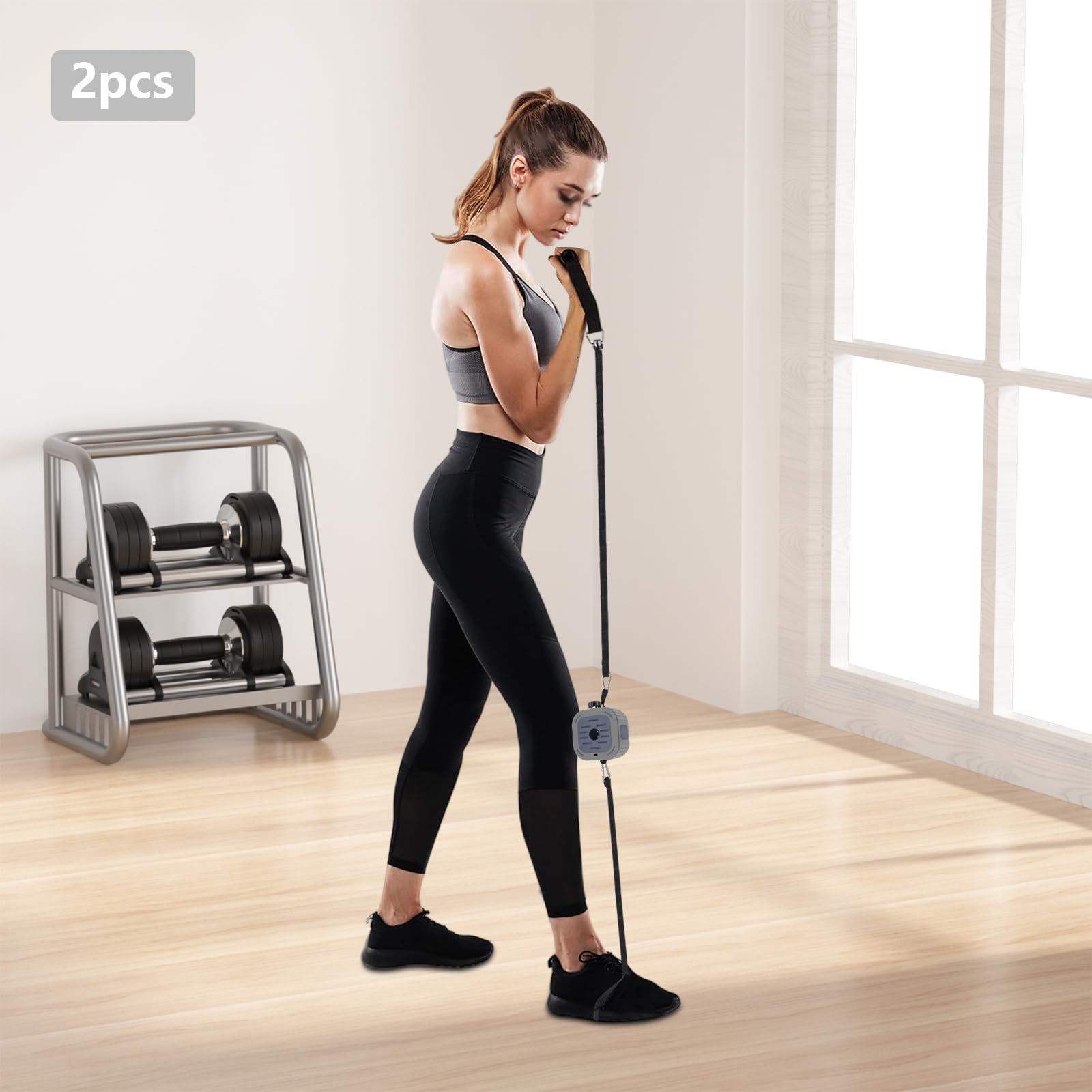 2-częściowy zestaw taśm treningowych z uchwytami i silnikami, gumki do treningu, regulowana taśma oporowa do treningu siłowego, taśm treningowych i zestaw pompek do fitnessu w domu